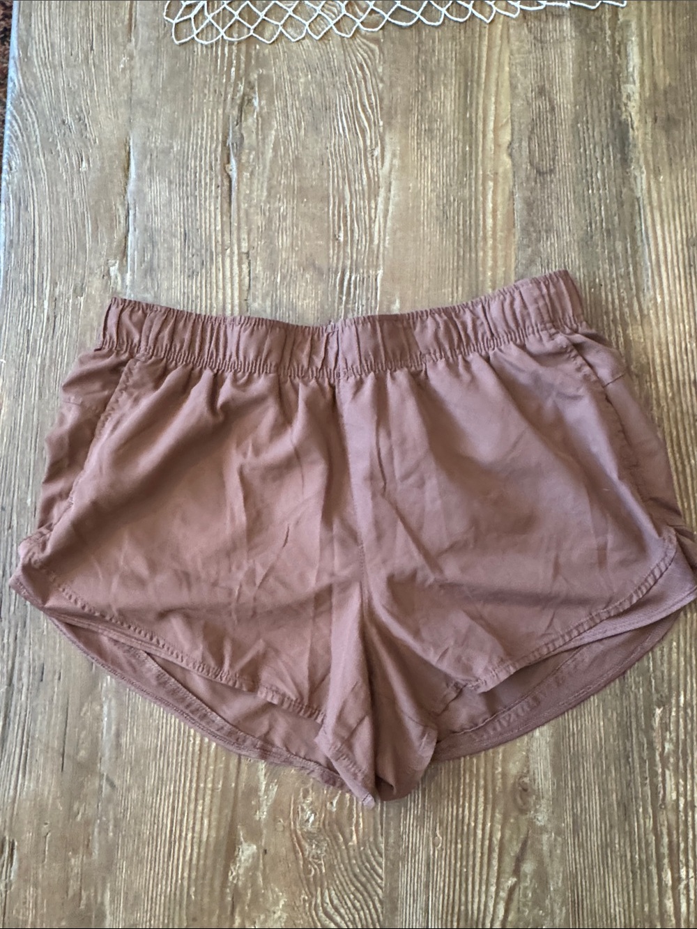 Athletic Works Women's Brown Elastic Waist Athletic Shorts